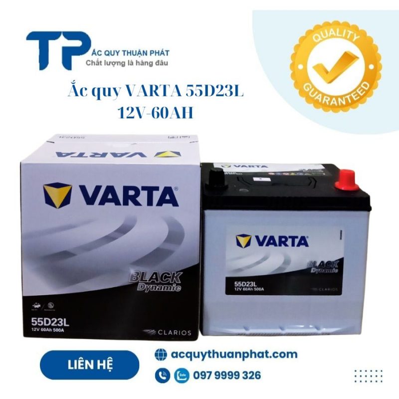 Ắc quy Varta 55D23L 12V-60AH;