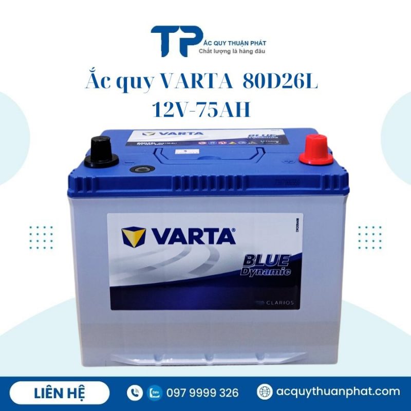 Ắc quy Varta 80D26L 12V-75AH chính hãng