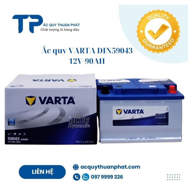 Ắc quy Varta Din59043 12V-90AH;