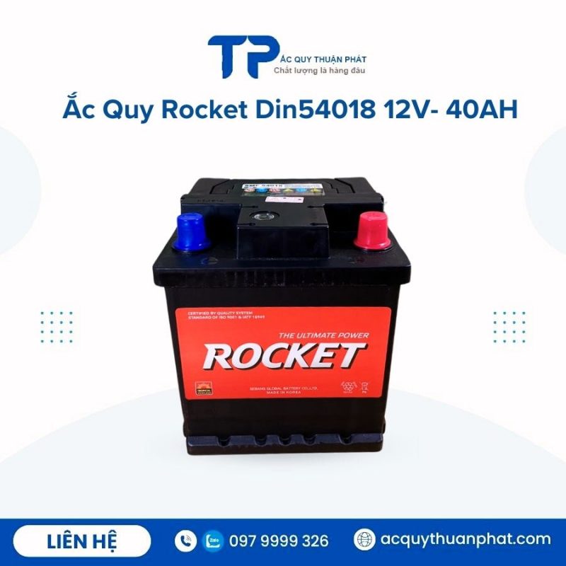 Ắc quy Rocket Din54018 12V - 40AH;