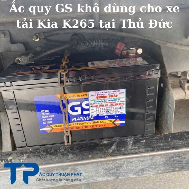 Ắc quy GS khô dùng cho xe tải Kia K265 tại Thủ Đức