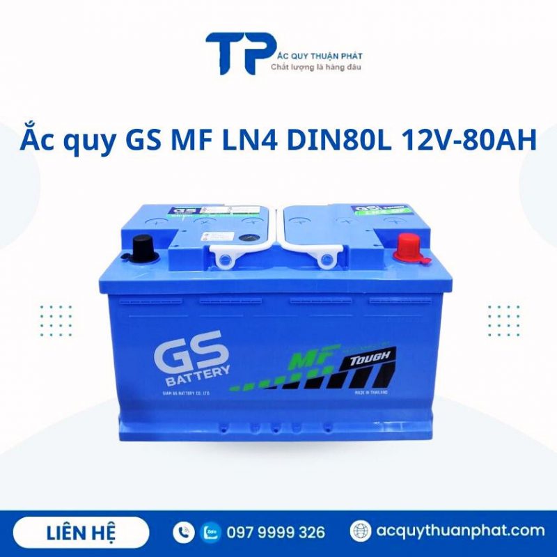 Ắc quy GS MF LN4 DIN80L 12V-80AH chính hãng