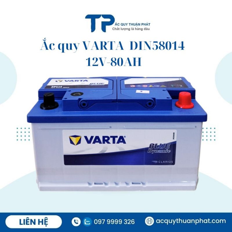 Ắc quy Varta Din58014 12V-80AH chính hãng