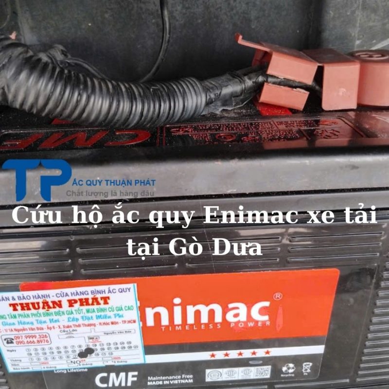 Cứu hộ ắc quy Enimac cho xe tải tại Gò Dưa