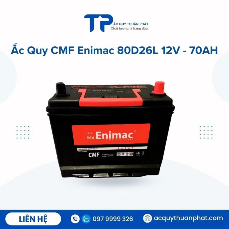 Ắc quy Enimac CMF 80D26L 12V - 70AH chính hãng