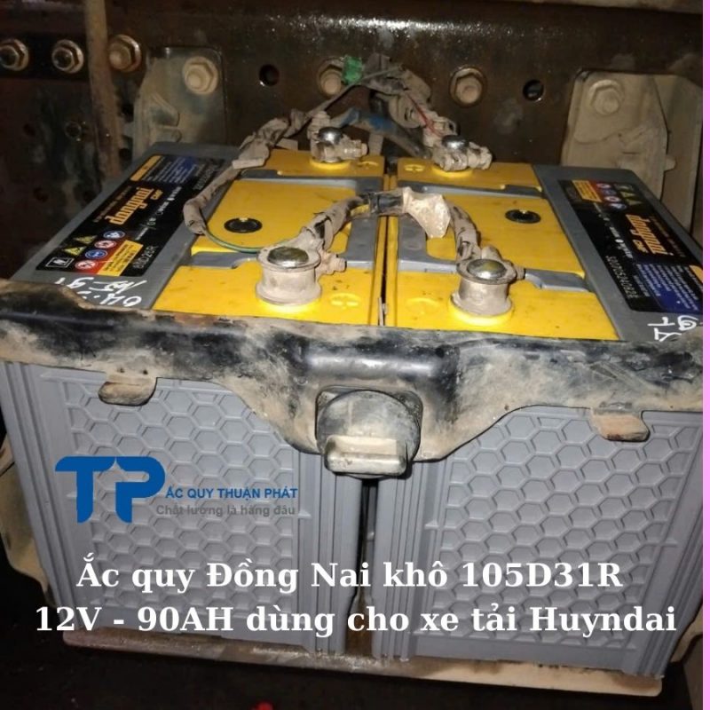 Ắc quy Đồng Nai khô 105D31R 12V - 90AH dùng cho xe tải Huyndai