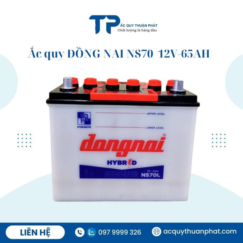 Ắc quy ĐỒNG NAI NS70 12V-65AH chính hãng