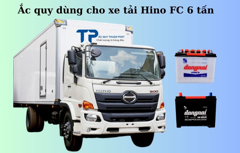 Ắc quy dùng cho xe tải Hino FC 6 tấn