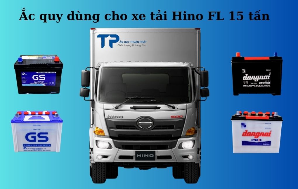 Ắc quy dùng cho xe tải Hino FL 15 tấn