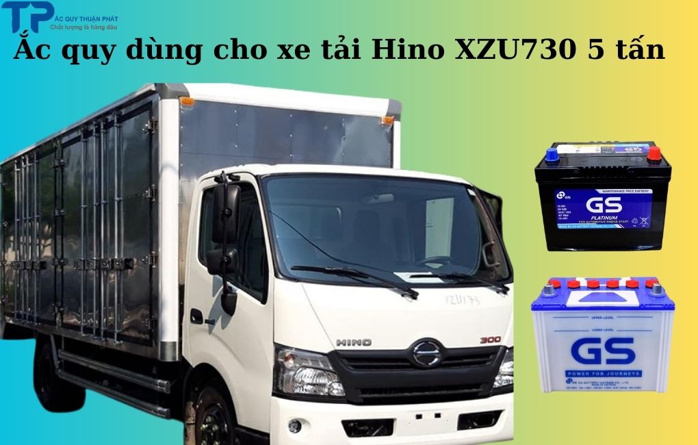 Ắc quy dùng cho xe tải Hino XZU730 5 tấn