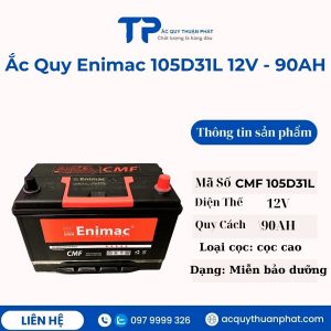 Ắc quy Enimac 105D31L 12V - 90AH miễn bảo dưỡng