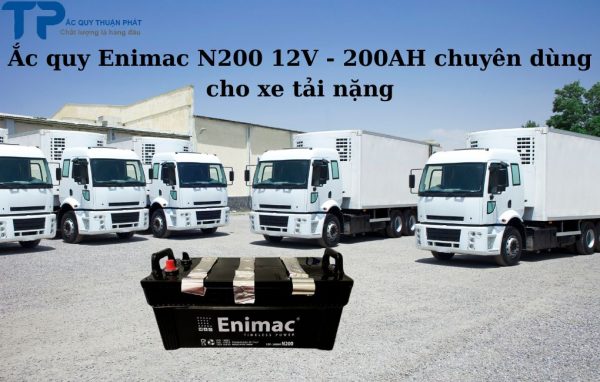 Ắc quy Enimac N200 12V - 200AH chuyên dùng cho xe tải nặng