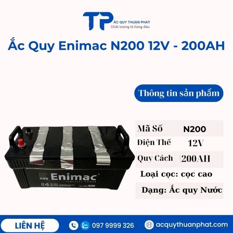 Ắc quy Enimac N200 12V - 200AH giá tốt