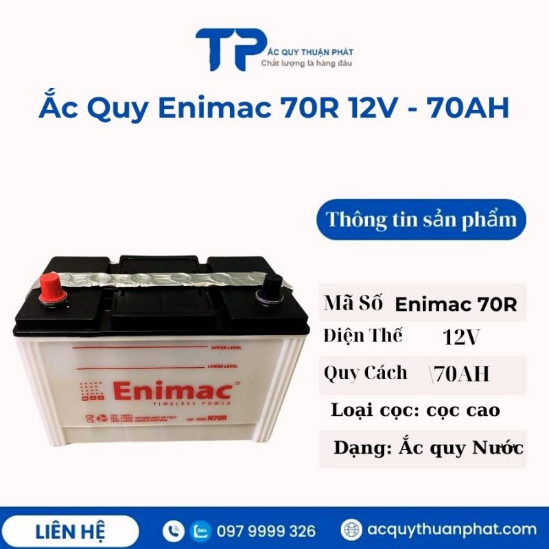 Ắc quy Enimac N70R 12V - 70AH giá tốt