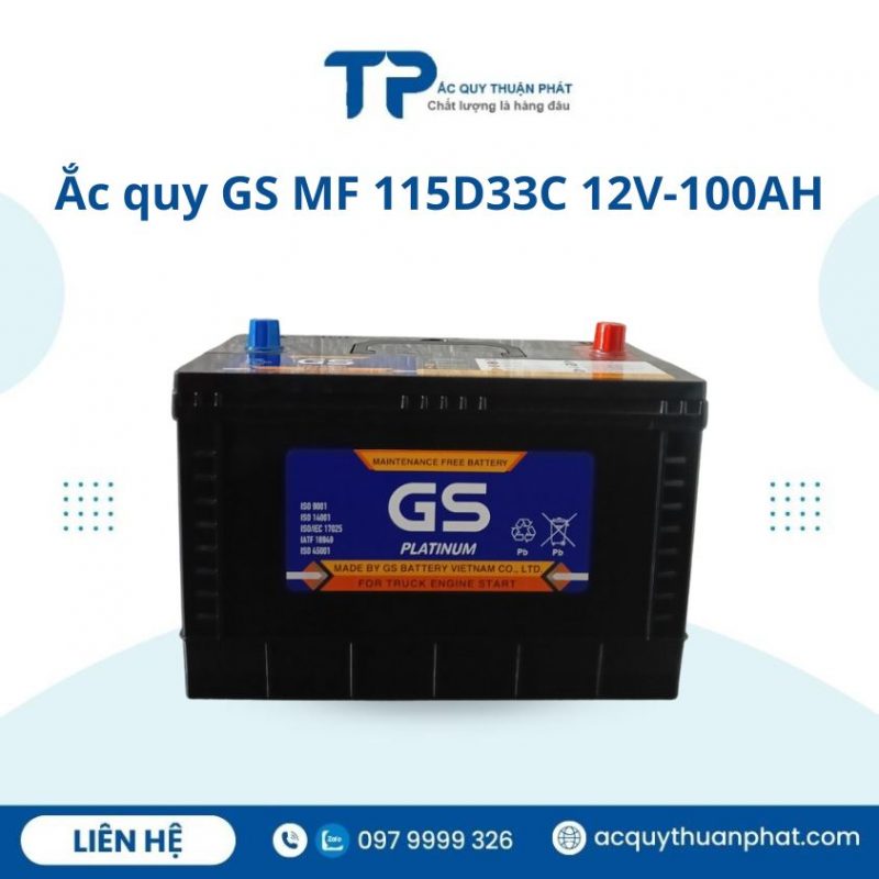 Ắc quy GS MF 115D33C 12V-100AH chính hãng