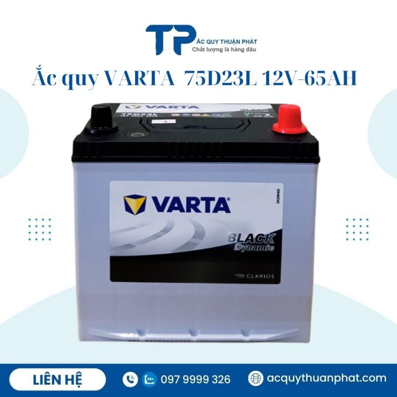 Ắc quy Varta 75D23L 12V-65AH chính hãng