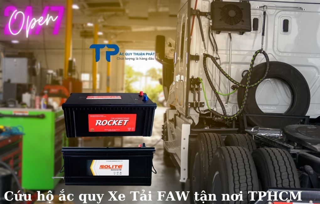 Thay ắc quy Xe Tải FAW tận nơi TPHCM