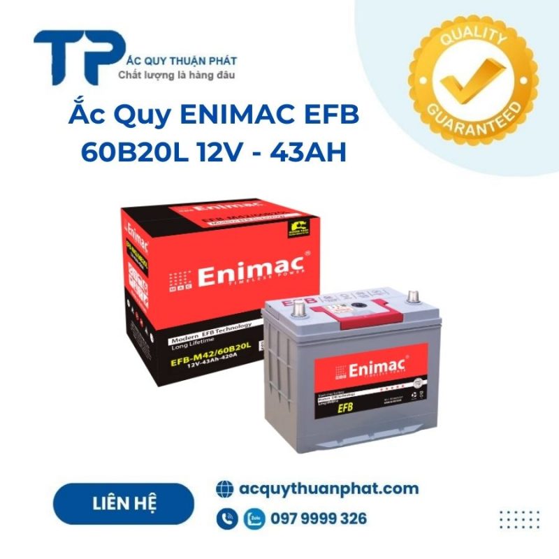 Ắc quy ENIMAC EFB 60B20L 12V - 43AH;