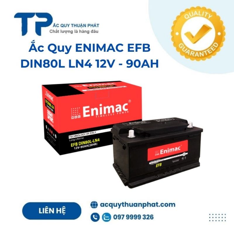 Ắc quy ENIMAC EFB DIN80L LN4 12V - 90AH;