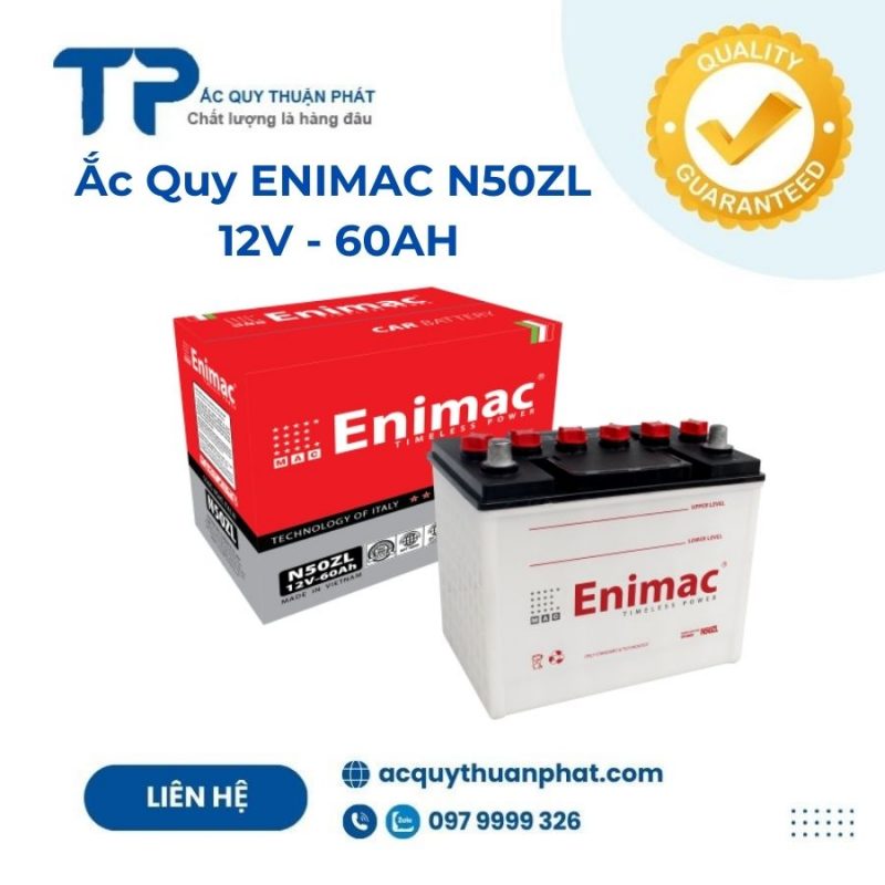 Ắc quy ENIMAC N50ZL 12V - 60AH;