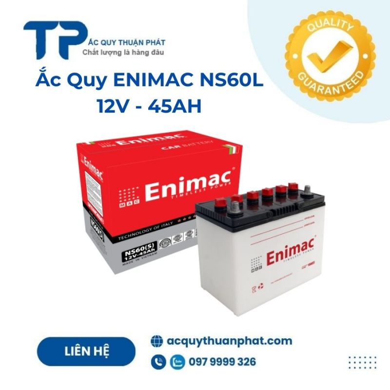 Ắc quy ENIMAC NS60L 12V - 45AH;