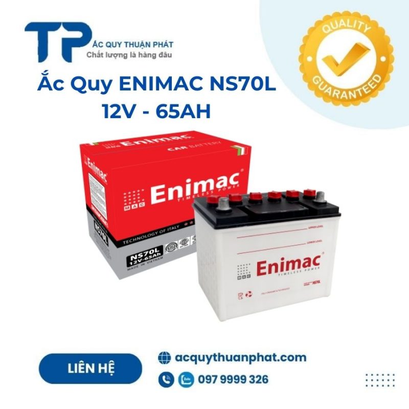 Ắc quy ENIMAC NS70L 12V - 65AH;