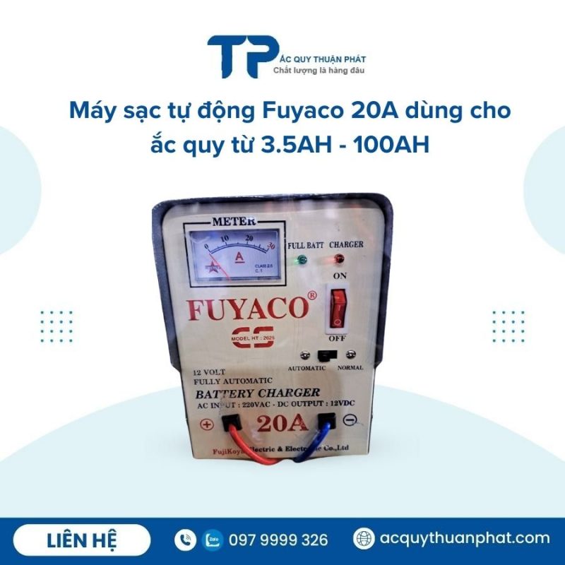 Máy sạc tự động FUYACO 20A dùng cho ắc quy từ 3.5AH - 100AH