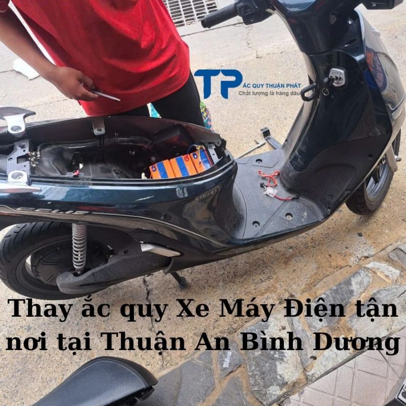 Thay ắc quy Xe Máy Điện tận nơi tại Thuận An Bình Dương