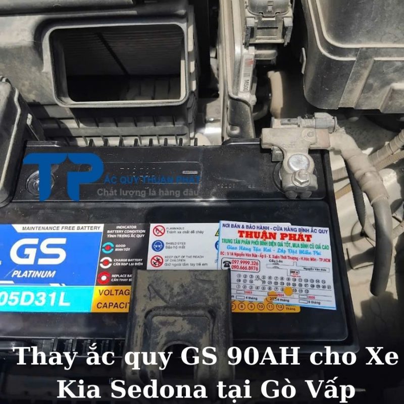 Thay ắc quy GS 90AH cho Xe Kia Sedona tại Gò Vấp