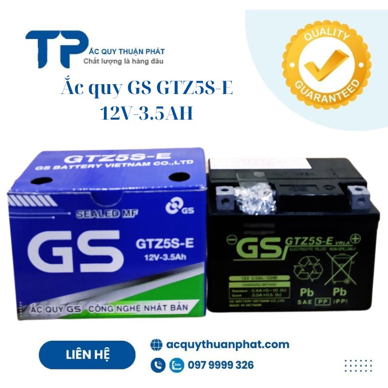 Ắc quy xe máy GS GTZ5S-E 12V-3.5AH;