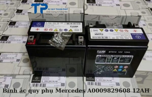 Bình ắc quy phụ Mercedes Aa0009829608 12AH