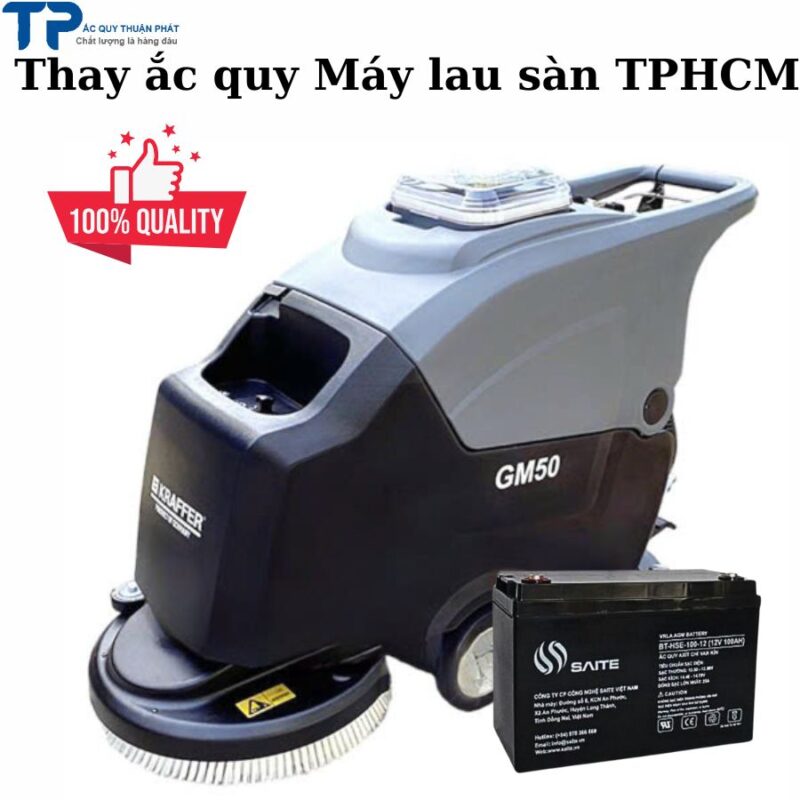 Thay ắc quy máy lau sàn công nghiệp tại TPHCM