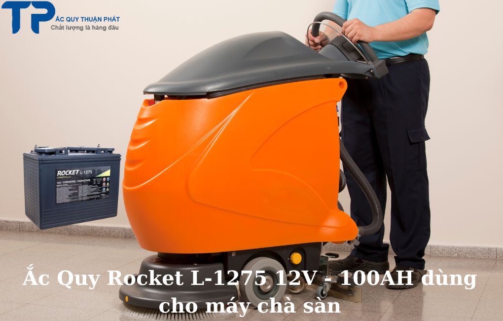 Ắc Quy Rocket l-1275 12V - 100AH dùng cho máy chà sàn