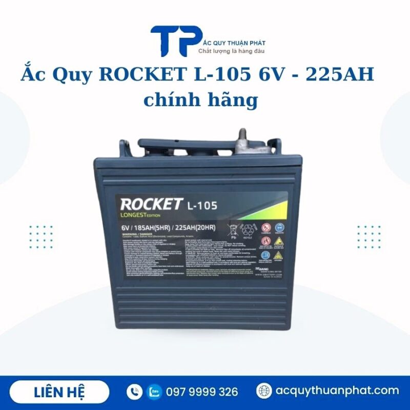 Ắc Quy ROcket L-105 6V - 225AH chính hãng