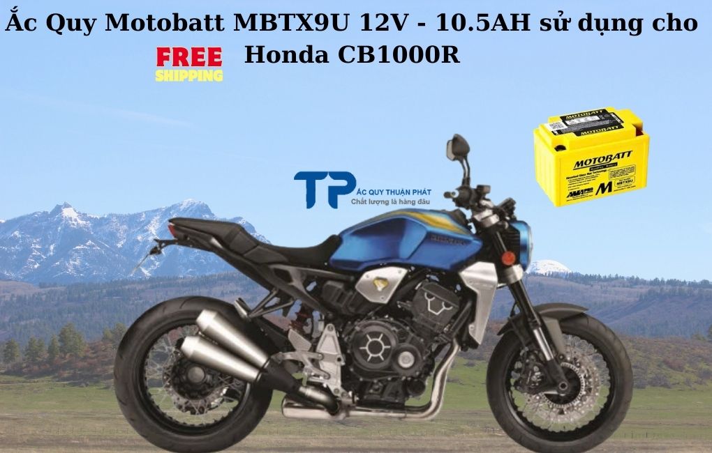 Ắc quy Motobatt MBTX9U 12V - 10,5AH sử dụng cho Honda CB1000R