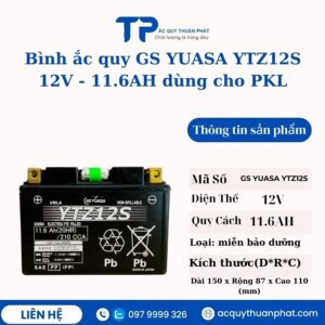 Bình ắc quy Xe Sh300i, Sh350 12V - 11.6AH dùng cho xe PKL