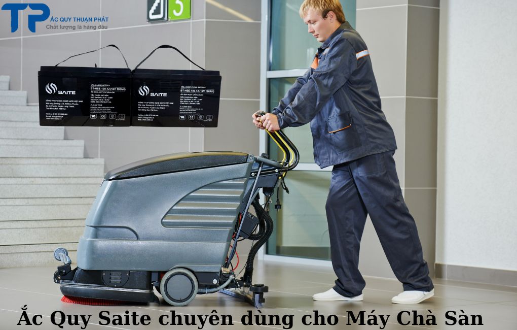 Thay ắc quy Saite chuyên dùng cho Máy Chà Sàn