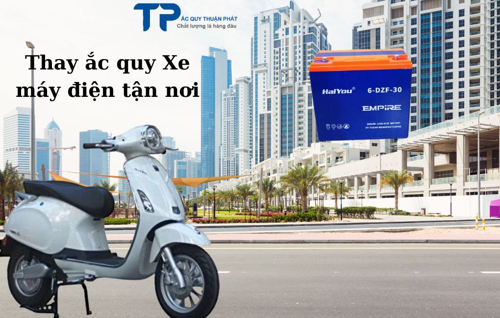 Thay ắc quy Xe Máy Điện tận nơi