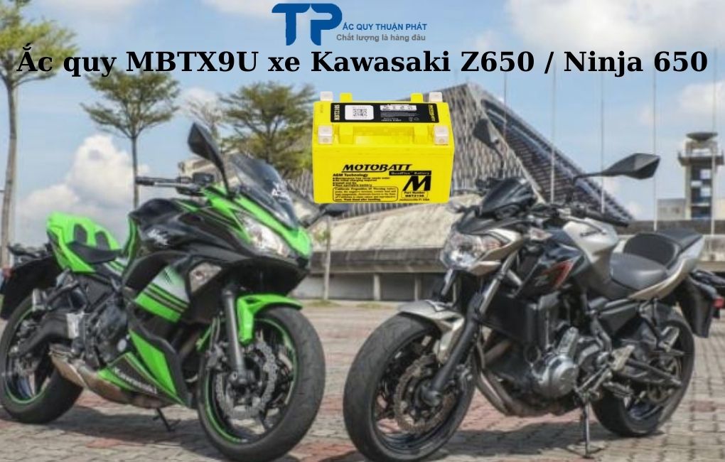 Ắc quy MBTX9U xe Kawasaki Z650 Ninja 650