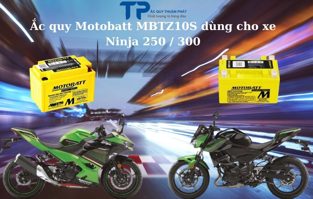 Ắc quy Motobatt MBTZ10S dùng cho Ninja 250 300
