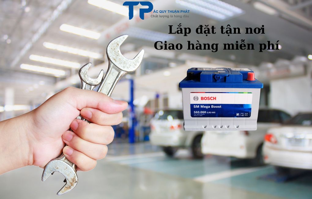 Lắp đặt ắc quy tận nơi, giao hàng miễn phí