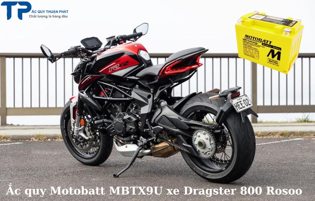Ắc quy Motobatt MBTX9U xe Dragster 800 Rosso
