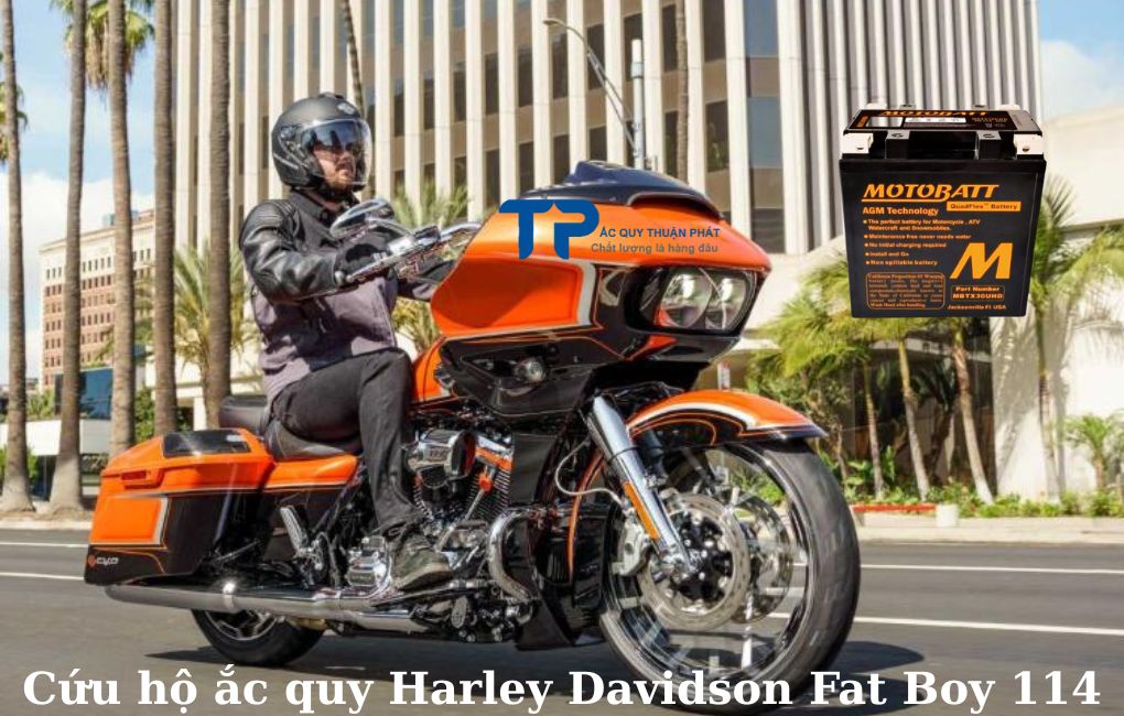 Cứu hộ ắc quy Harley Davidson Fat Boy 114