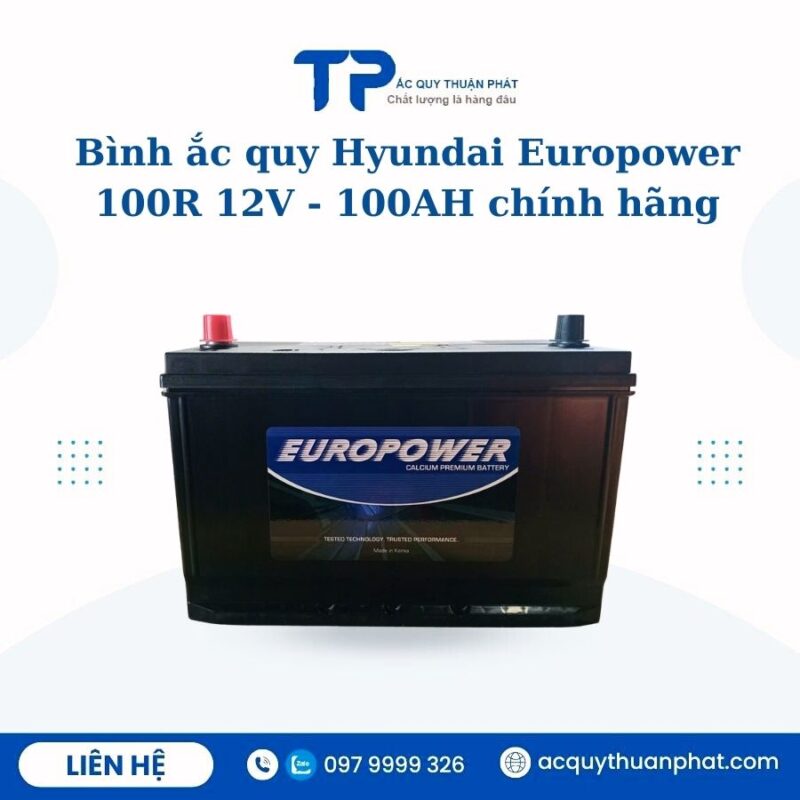 Ắc quy Hyundai Europower 100R 12V - 100AH chính hãng