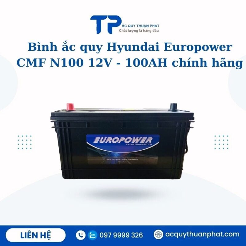 Ắc quy Hyundai Europower CMF N100 12V - 100AH chính hãng
