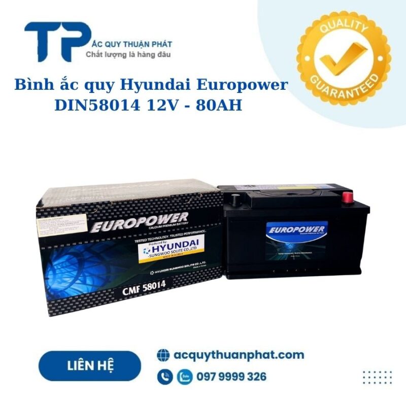 Ắc quy Hyundai Europower Din58014 12V - 80AH