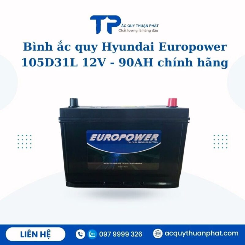 Ắc quy Hyundai Europower 105D31L 12V - 90AH chính hãng