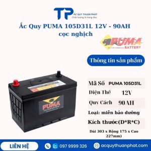 Ắc Quy PUMA 105D31L 12V - 90AH cọc nghịch