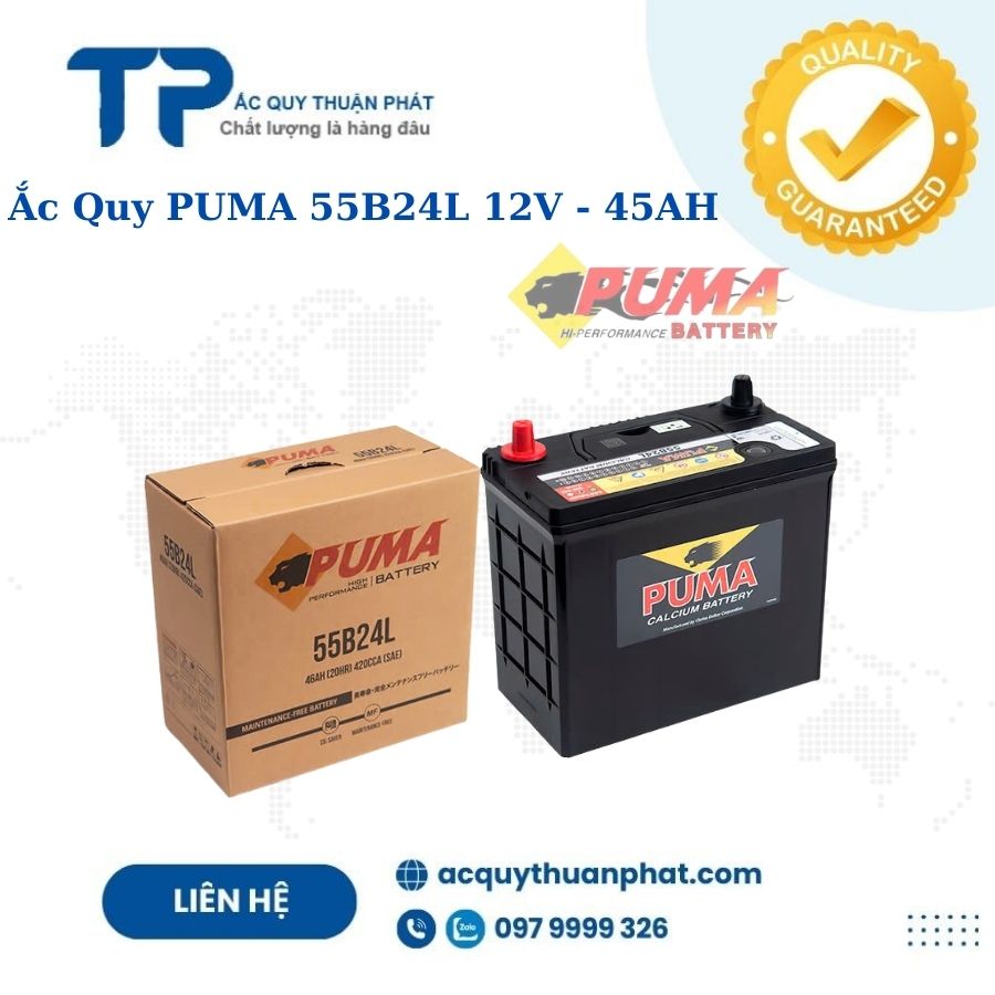 Ắc quy PUMA 55B24L 12V - 45AH Ắc quy PUMA 55B24L 12V - 45AH