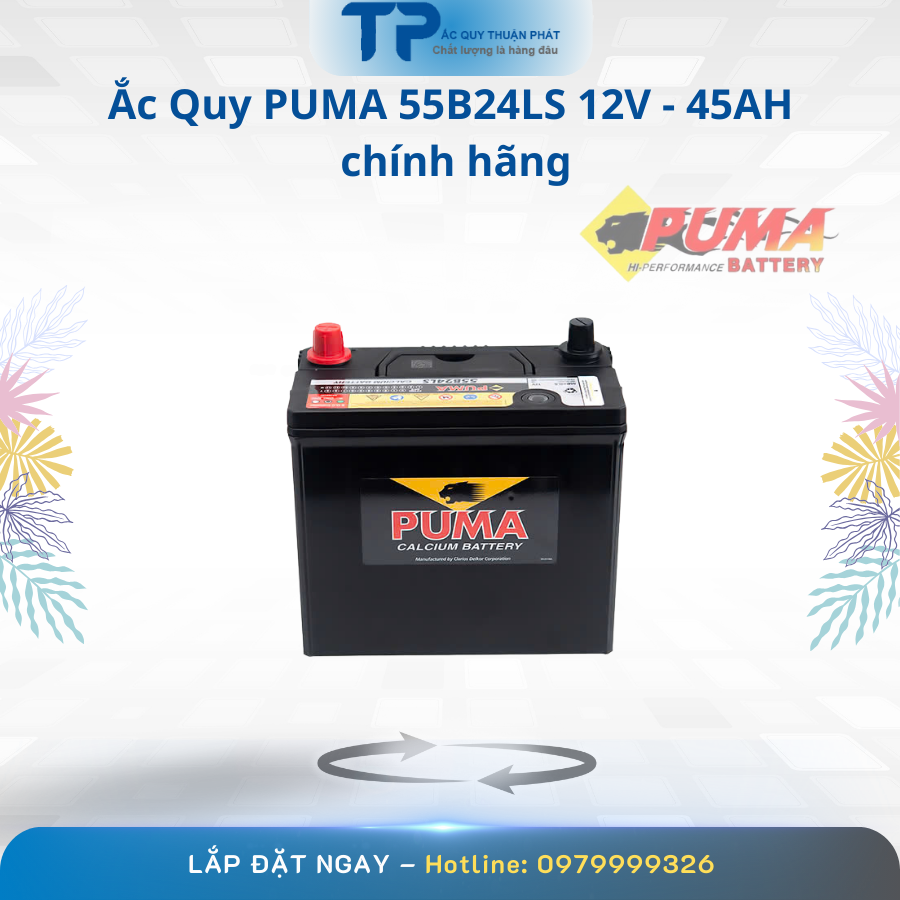 Ắc Quy PUMA 55B24LS 12V - 45AH chính hãng Ắc Quy PUMA 55B24LS 12V - 45AH chính hãng